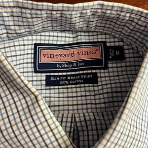 Vineyard Vines Blue Slim-Fit Whale Shirt without pocket - size Medium